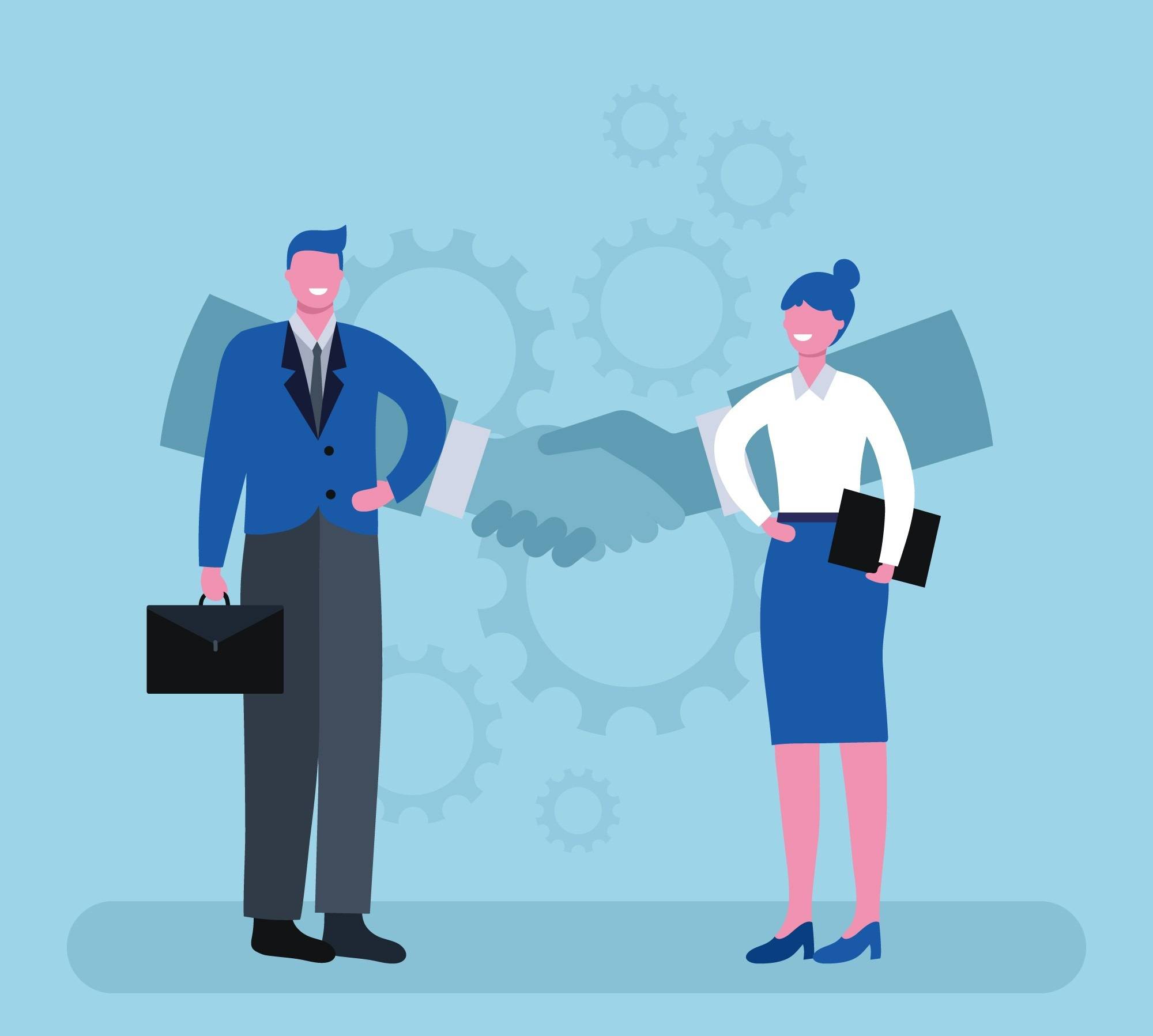 Handshake representing partnership